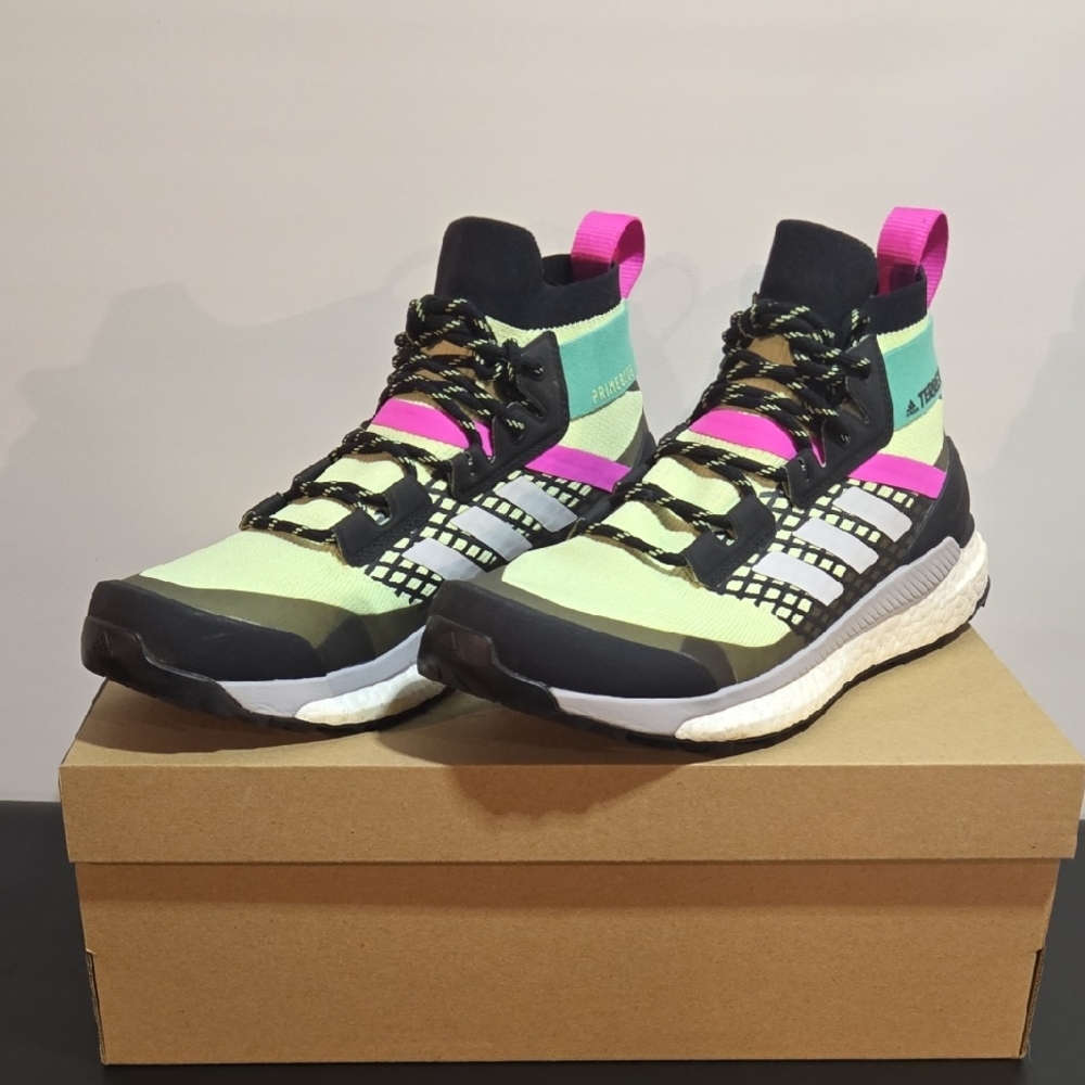 Adidas Men's Lime and Pink Athletic Sneakers
